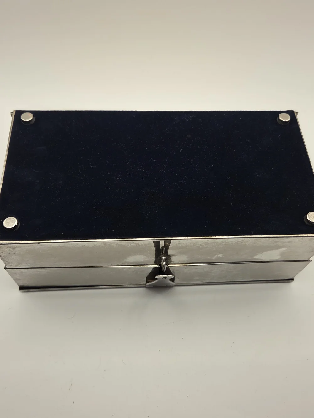 Vintage Godinger Silver Plated Jewelry Box, Ornate Baroque Trinket Casket, Black